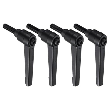 uxcell 4pcs Lever Adjustable Handles M6 x 20mm Metric Male Thread with Nuts Washers, Level Clamping Handle Set Hand Stud Knobs Rotating Screw Handles Bolts with Locking Lever, Black - size: M6 x 20mm