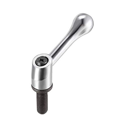 uxcell M10 x 25mm Handle Adjustable Clamping Lever Thread Push Button Ratchet Male Threaded Stud Knobs Locking Rotating Screw Handles Quick Release Bolt Silver Tone - size: M10 x 25mm