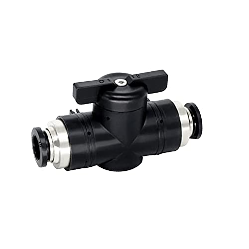 Beduan Pneumatic Ball Valve BUC, 1/4" x 1/4" OD Push to Connect Fitting Air Flow Control Valve Straight Quick Connect Union(3Pcs) - size: 1/4" x 1/4" Tube OD (3Pcs)