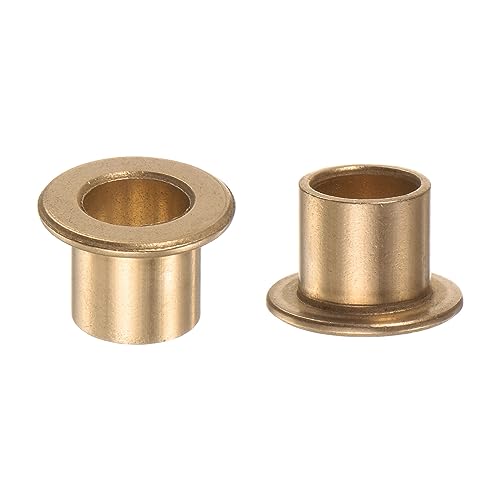 HARFINGTON 2pcs Flange Bearing Sleeve 8mmBore,10mmOD,10mm L,Bronze Bushing - size: 8mm x 10mm x 10mm