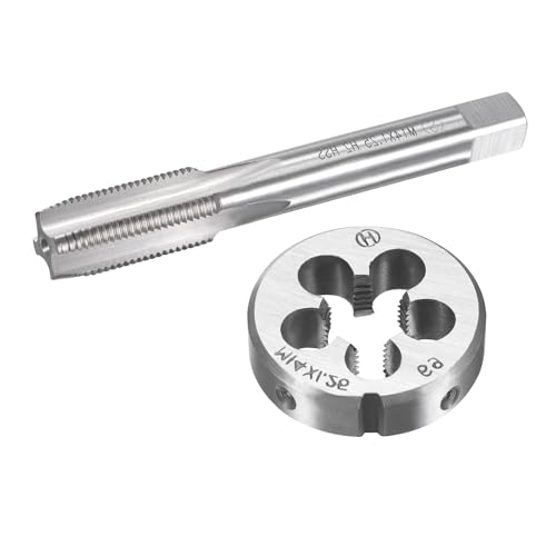 M14x1.25mm Metric Tap and Die Set,Machine Thread Screw Tap with Round Threading Die,Tap & Die Kit for Nut Screw Bolt Thread Repair - size: M14x1.25mm