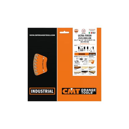 CMT Orange Tools 219.060.08 - Sliding Compound Miter Saw Blade HW D=8-1/2 B=5/8 Z60 K=0.118 P=0.100 a=-5 - size: D 8-1/2-Inch | T 60 | B 5/8-Inch