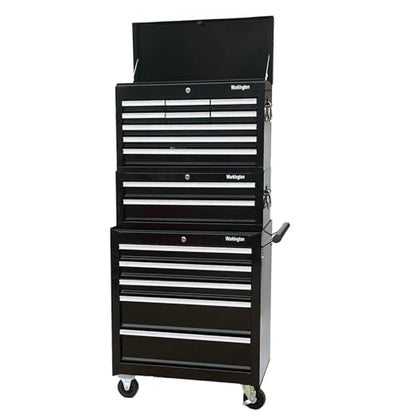 Workington Professional Industrial Rolling Metal Tool Chest with 5 Drawers, 26" 5-Drawer Tool Chest Cabinet with Ball Bearing Drawer Slides, Steel Tool Storage Box Organizer 4102 Black