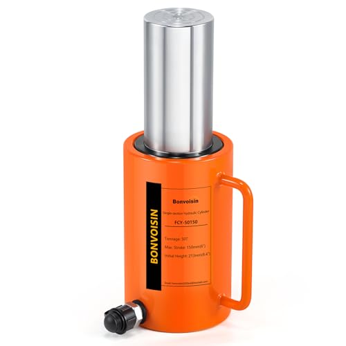 Bonvoisin Hydraulic Ram Cylinder 50T Hydraulic Jack Porta Power 6" Stroke Long Ram Single Acting Lifting Cylinders for Machinery Shipbuilding - size: 50T 6Inch