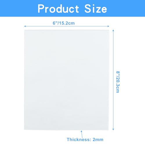Hitefu 6 Pack Clear Acrylic Sheets 0.08" Thick 6" x 8" - size: 6" x 8" x 2mm