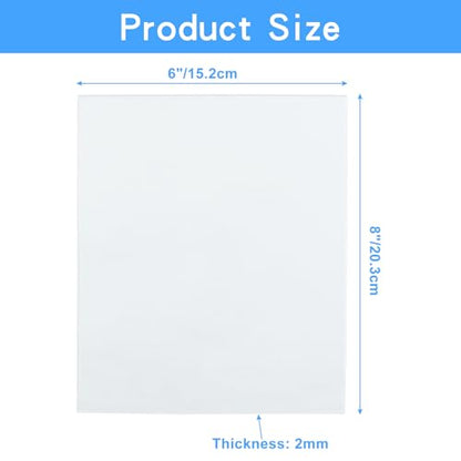 Hitefu 6 Pack Clear Acrylic Sheets 0.08" Thick 6" x 8" - size: 6" x 8" x 2mm