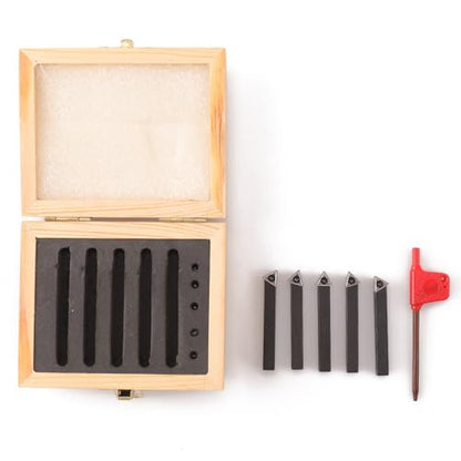 5PCS Indexable Carbide Turning Tools Set 1/4" AL/AR/BL/BR/E Style - size: 1/4"