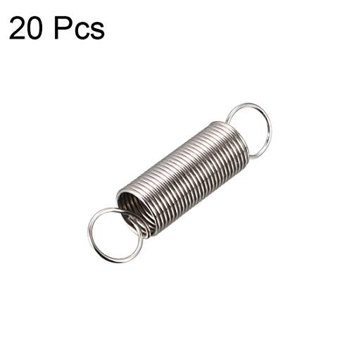 uxcell Extension Spring - 0.5mm Wire Dia, 6mm OD, 14mm Spring Length Steel Small Dual Hook Tension Spring 20pcs