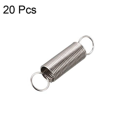 uxcell Extension Spring - 0.5mm Wire Dia, 6mm OD, 14mm Spring Length Steel Small Dual Hook Tension Spring 20pcs