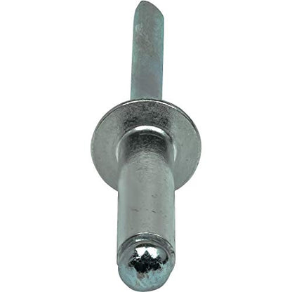 Fastenere Pop Rivets 1/8" x 1/2" (100 pcs) Aluminum Body Steel Mandrel, Heavy Duty, Open End, Low Carbon Steel, Dome Head Blind Rivets, Corrosion Resistant & High Shear Strength, 4-8 Gap .376" - .500" - size: 1/8" x 1/2" (4-8) (100 Pack)