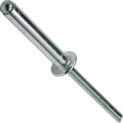Fastenere Pop Rivets 3/16" x 1-1/8" (50 pcs) Aluminum Body Steel Mandrel, Heavy Duty, Open End, Low Carbon, Dome Head Blind Rivets, Corrosion Resistant & High Shear Strength, 6-18 Gap 1.001" - 1.125" - size: 3/16" x 1-1/8" (6-18) (50 Pack)
