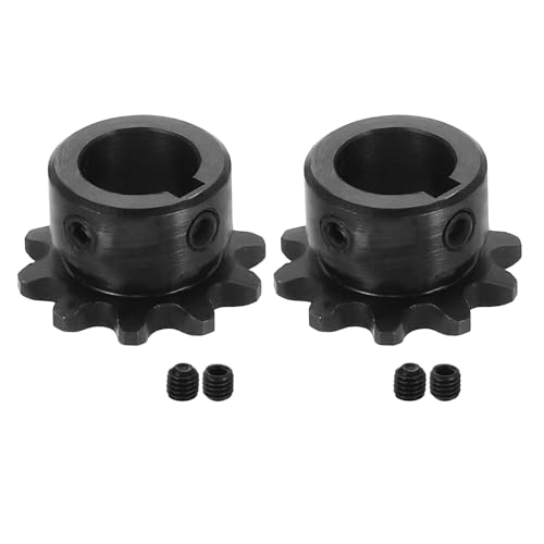 uxcell 2 Pcs #35 Chain Roller Sprocket 5/8" Bore, 10 Tooth C45 Carbon Steel ANSI #35 Roller Sprocket Round Hole with Set Screws for ISO 06C Chain - size: 5/8" Bore 10 Tooth (#35 Chain)