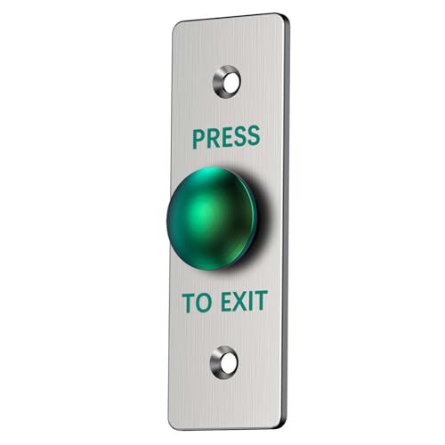 Push to Exit Button for Door Access Control Big Press Button Waterproof Stainless Steel Shell with Back Mounted Box NO/COM Output - color: 4.5''x1.6'' with Box