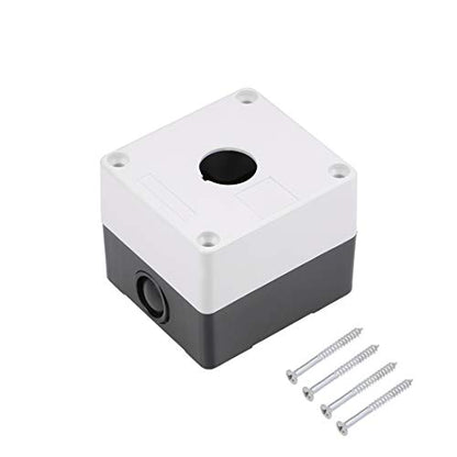 uxcell Push Button Switch Control Station Box 22mm 1 Button Holes White and Black - size: White-Black(1 Hole)