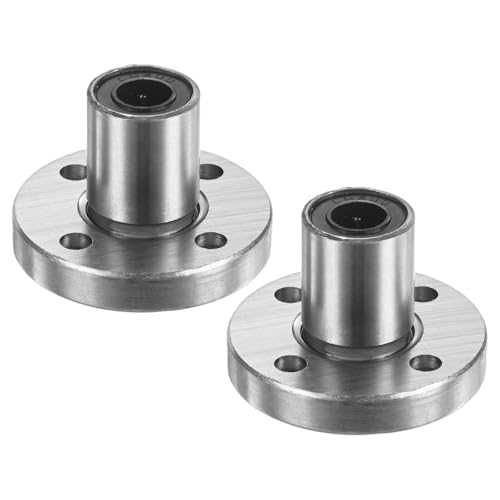 PATIKIL LMF6UU Linear Ball Bearings 6mm Bore Dia 12mm OD 19mm Long 3.5mm Hole, 2Pcs Round Flange Linear Motion Bushing Double Side Rubber Sealed Rod Liner Shaft for CNC Machine 3D Printer - size: 6mm