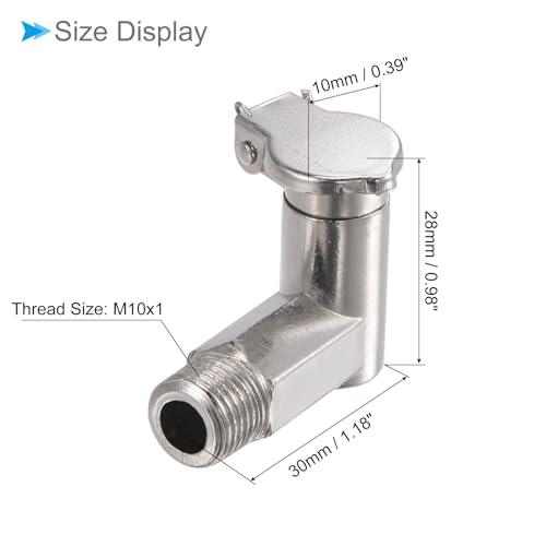 Spring Grease Oil Cup Cap, | M10x1 Thread | L Shape Oil Container Cup Oiler Lathe Machine Power Accessories - (Applications: for Industrial Lubrication), 4-Pieces - size: M10x1mm