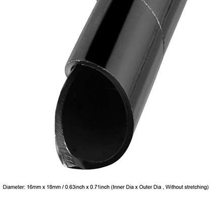uxcell 18mm Flexible Spiral Cable Wrap Wire Cord Wraps Computer Manage Cord 3Meter Length Black - size: 16mmx18mmx3000mm