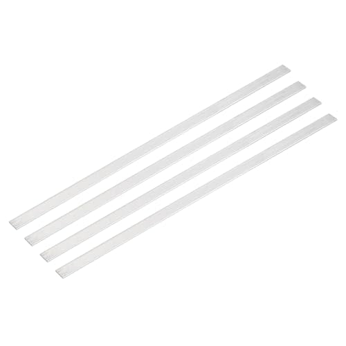 MECCANIXITY 4 Pcs Square Aluminum Flat Bar, 1/16" (2mm) Thick x 1/2" (12mm) Width x 12" (305mm) Long 6061 Aluminum Flat Plate Solid New Mill Stock Silver for Industrial Building - size: 1/16"(2mm)x1/2"(12mm)x12"(305mm)