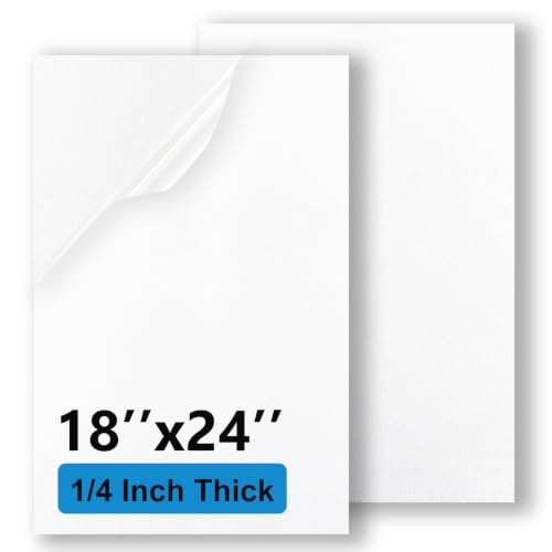 2 Pack White ABS Plastic Sheet 18" x 24" x 1/4" (6mm Thick), High Tensile and Impact Strength Moldable Plastic Sheet, DIY Material for Home Decor, Handcraft, Project & Structural Crafts - color: White, size: 18'' x 24'' 6mm Thick