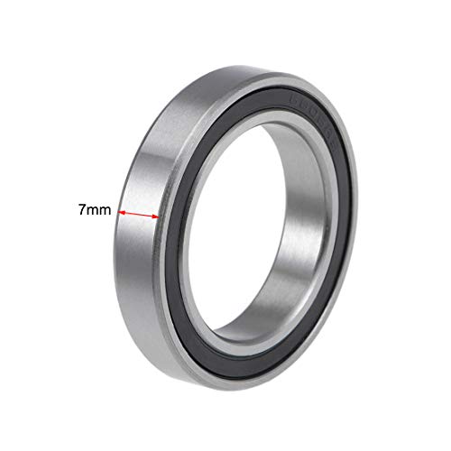 uxcell 6805-2RS Deep Groove Ball Bearings 25mm Inner Dia 37mm OD 7mm Bore Double Sealed Chrome Steel Z2 2pcs - size: 25x37x7mm