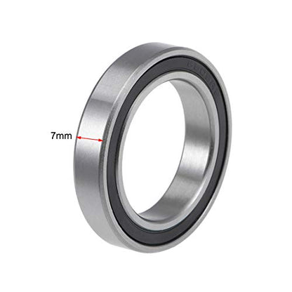 uxcell 6805-2RS Deep Groove Ball Bearings 25mm Inner Dia 37mm OD 7mm Bore Double Sealed Chrome Steel Z2 2pcs - size: 25x37x7mm
