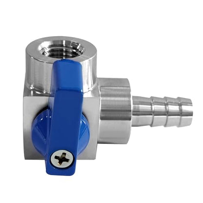 Beduan 304SS 3/8 Barb x 1/4 NPT Female 90 Degree Elbow Ball Valve Shut Off - size: 3/8"Barb to 1/4 NPT Female