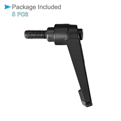 Clamping Lever Handles, M8 x 16mm Male Thread, Adjustable Quick Release Locking Rotating Bolt Knobs Black - (Applications: for Lathe Machinery), 5-Pieces - size: M8 x 16mm