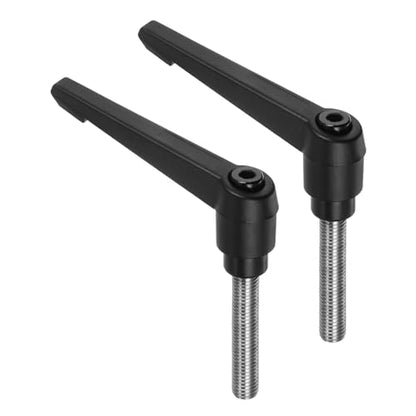 uxcell 2pcs Clamping Lever Handles, M10 x 45mm 304 Stainless Steel Threaded Male Stud, Adjustable Handles Locking Quick Release Ratchet Push Button Bolt Knobs, Black - size: M10 x 45mm