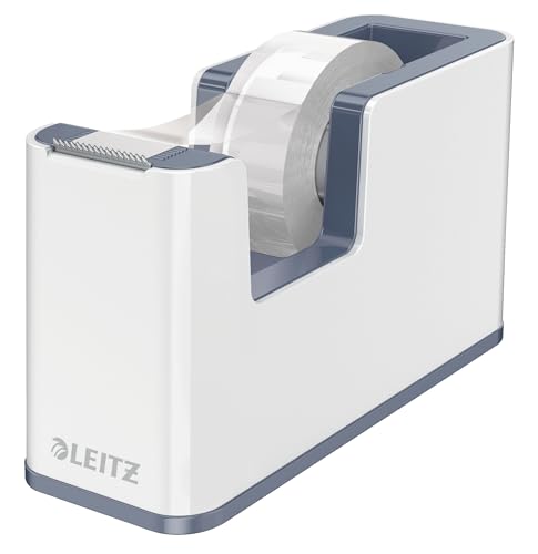 Leitz Tape Dispenser, Heavy Base with Tape, Wow Range, Pearl White/Grey - color: Pearl White/Grey