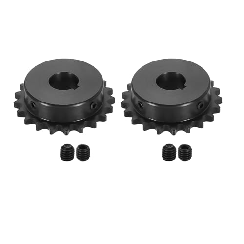 uxcell 2 Pcs #40 Chain Roller Sprocket 1" Bore, 21 Tooth C45 Carbon Steel ANSI #40 Roller Sprocket Round Hole with Set Screws for ISO 08A Chain - size: 1" Bore 21 Tooth (#40 Chain)