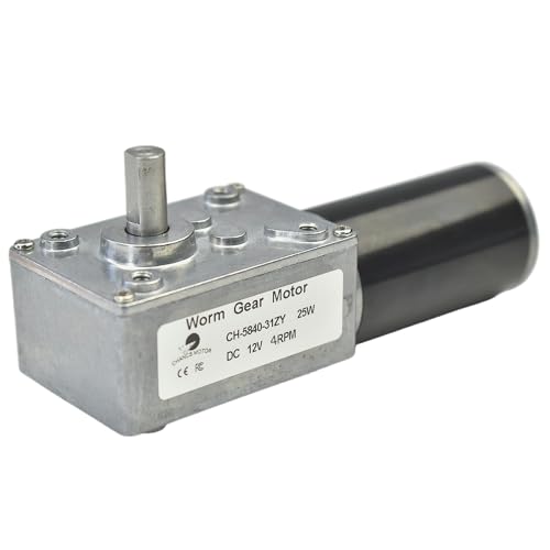 CHANCS 8mm D-Shaft Turbo Motor DC 12V Geared Gearbox Motor 4RPM for Fans,Robots - size: 4RPM