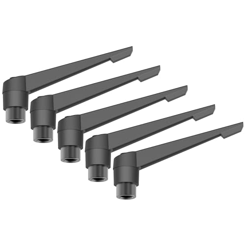 5PCS Adjustable Clamping Lever Handles, M8 Female Thread Knobs Rotating Screw Locking Quick Release Ratchet Push Button Handle, Black - size: M8 x 63mm 5Pcs