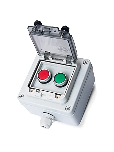 Red Stop Green Start Momentary Push Button Box IP67 22mm with Safety Cover - color: Red/green instantaneous switch box