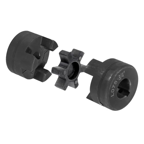 uxcell 3/4" to 3/8" L075 Flexible 3-Piece L-Jaw Coupling Coupler Set & Buna-N NBR Rubber Spider for Log Splitter Hybrid Equipment - size: 3/4" to 3/8"