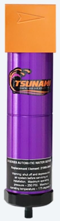 20 CFM, Tsunami 1/4" NPT Industrial Water Separator Particulate Filter, Removes Water, Moisture, Debris from Compressed Air Lines - size: 20 CFM, 1/4 in, style: Water Seperator