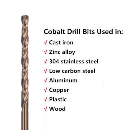 1/8 in. x 12 in. Cobalt Aircraft Extension Drill Bits Set(5PCS), M35 High Speed Steel Drill Bit Extra Long Deep Hole Drilling for Stainless Steel, Plastic and Wood - size: 1/8"x12"(5PCS)