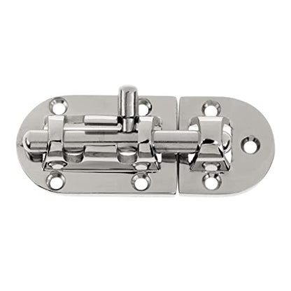1/2Pack Stainless Steel 316 Door Window Lock Latch ，Marine Barrel Bolt Clasp Sliding Hasp Locks Push Pull Toggle Buckle W/Rubber gaskets (2Pack, Length: 90mm 3.54inch) - color: Silver, size: Length: 60mm/ 2.36inch