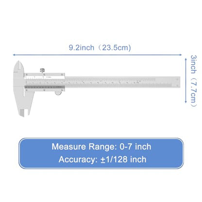 HDLNKAK Vernier Caliper 6 Inch/150mm, Fractional Calipers 1/128 Inch - color: Silver-White