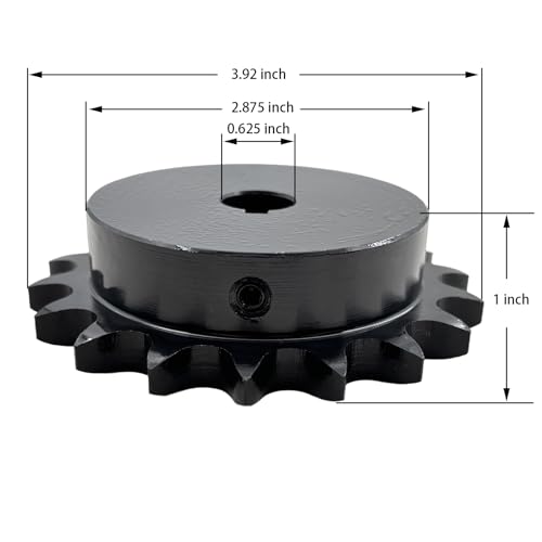 #50 Roller Chain Sprocket Type B 5/8 inch Bore 18 Tooth, Hardened Antirust 1045 Steel Drive Sprockets 50B18-5/8