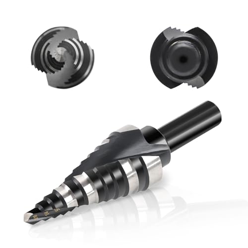 M2 Step Drill Bit for Metal,12 Steps from 3/16" to 7/8" Spiral Flutes - size: M2 3/16"-7/8"