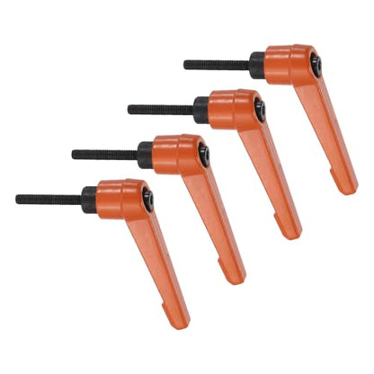 uxcell Clamping Lever Handles for Lathe, M4x25mm Male Thread Orange 4Pcs - size: M4x25mm