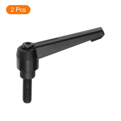 uxcell 2Pcs M8 x 20mm Adjustable Knobs Handle Male Thread Push Button Ratchet Quick Release Locking Rotating Bolt for Lathe Machinery, Black - size: M8 x 20mm