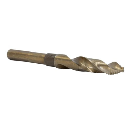 Drill America 5/8" Cobalt Stepped Drill Bit with 1/2" Reduced 3-Flat Shank, Gold Oxide Finish for Drilling Acrylic, Steel, Hard Metals, GSC Series - size: 5/8"