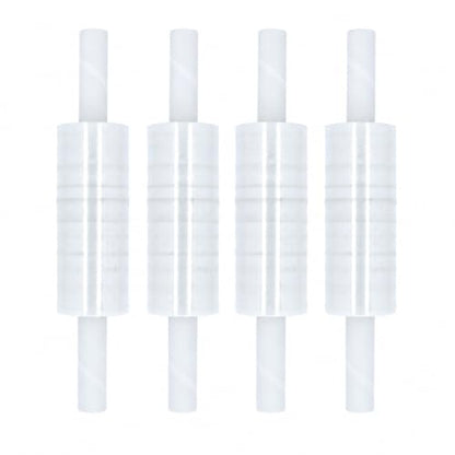 PSBM Stretch Wrap with Handles, 4 Rolls 30 Inch x 1000 Feet 90 Gauge Heavy Duty Clear Plastic Wrap Industrial Strength Shrink Film for Moving, Packing & Shipping - size: 90 Gauge, style: 4 Rolls