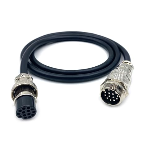 3.28 ft GX20 14 Pin Male to Female Cable, GX20 14Pins Female to Male Head Aviation Cordset Electrical Connector Panel Mount Circular Metal Adapter Cordset for Ships 5A 200V 22AWG (1meter) - size: GX20 14Pin