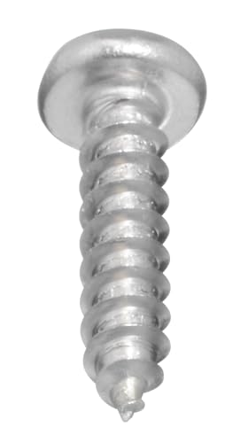 #10 x 3/4" Pan Head Sheet Metal Screws, Full Thread, Square Drive, Stainless Steel 18-8, Bright Finish, Self-Tapping, Quantity 100 Pieces By Fastenere - size: #10 x 3/4"(100 PACK)