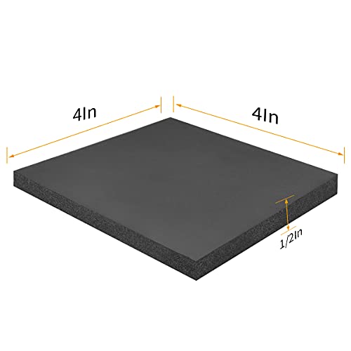 DGSL 8 Pcs Foam Sheets Self Adhesive, 1/2 in Thick X 4 in X 4 in Closed Cell Foam Pad Neoprene Rubber Sheets Non-Slip Insulation Pads Vibration for Furniture Crafts Cars - size: 4" x 4" x 1/2"