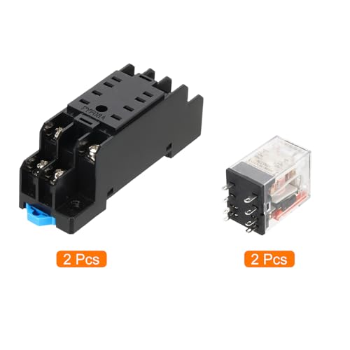 MECCANIXITY 2 Set AC220V/240V Electromagnetic Relay 8-Pin 5A DPDT 2NO 2NC