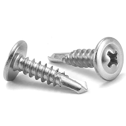 #8 x 3/4" Sheet Metal Screws 100PCS 410 Stainless Steel Truss Head Fast Self Tapping Screws by SG TZH - color: Silver, size: #8 x 3/4"