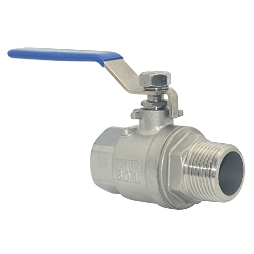 VARMHUS Full Port Ball Valve S304 Stainless Steel 304 Heavy Duty for Water, Oil, and Gas,1000WOG (1")